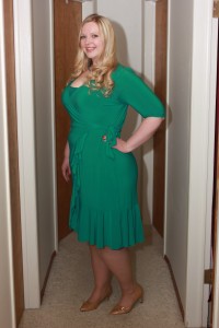 Whimsy Wrap Dress Green by Kiyonna from Gwynnie Bee